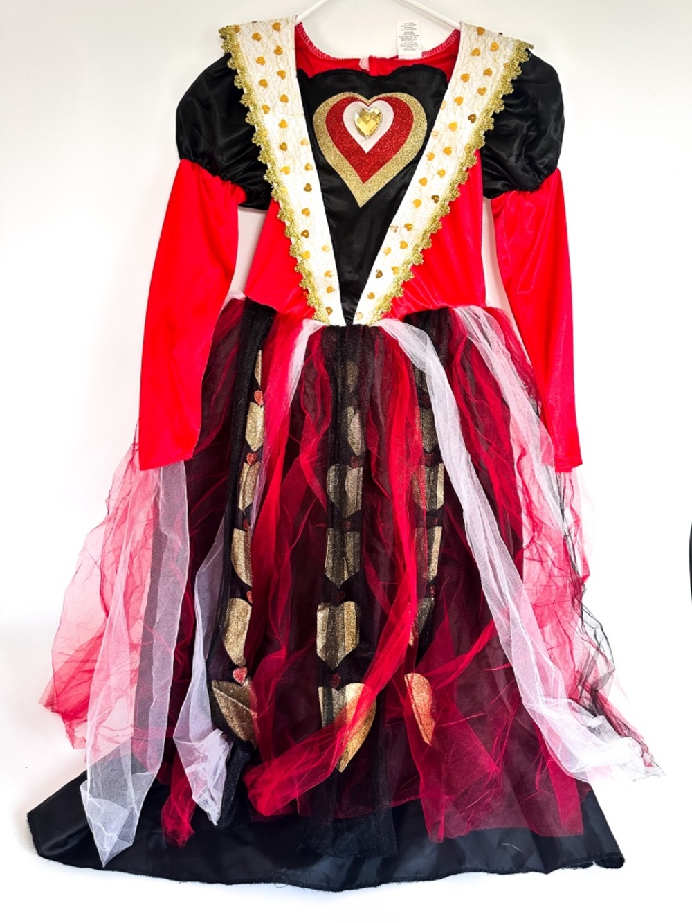 Queen of Hearts Halloween Costume Dress Alice in Wonderland Kids Size 8-10